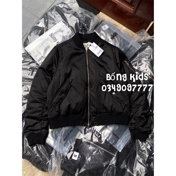 Áo Bomber Nữ Satin Đen Next