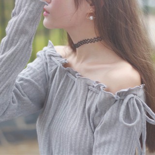 Áo hàn Quốc trể vai len