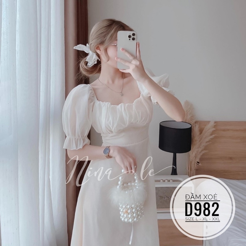 BIGSIZE NHUNG LÊ Đầm xoè D982