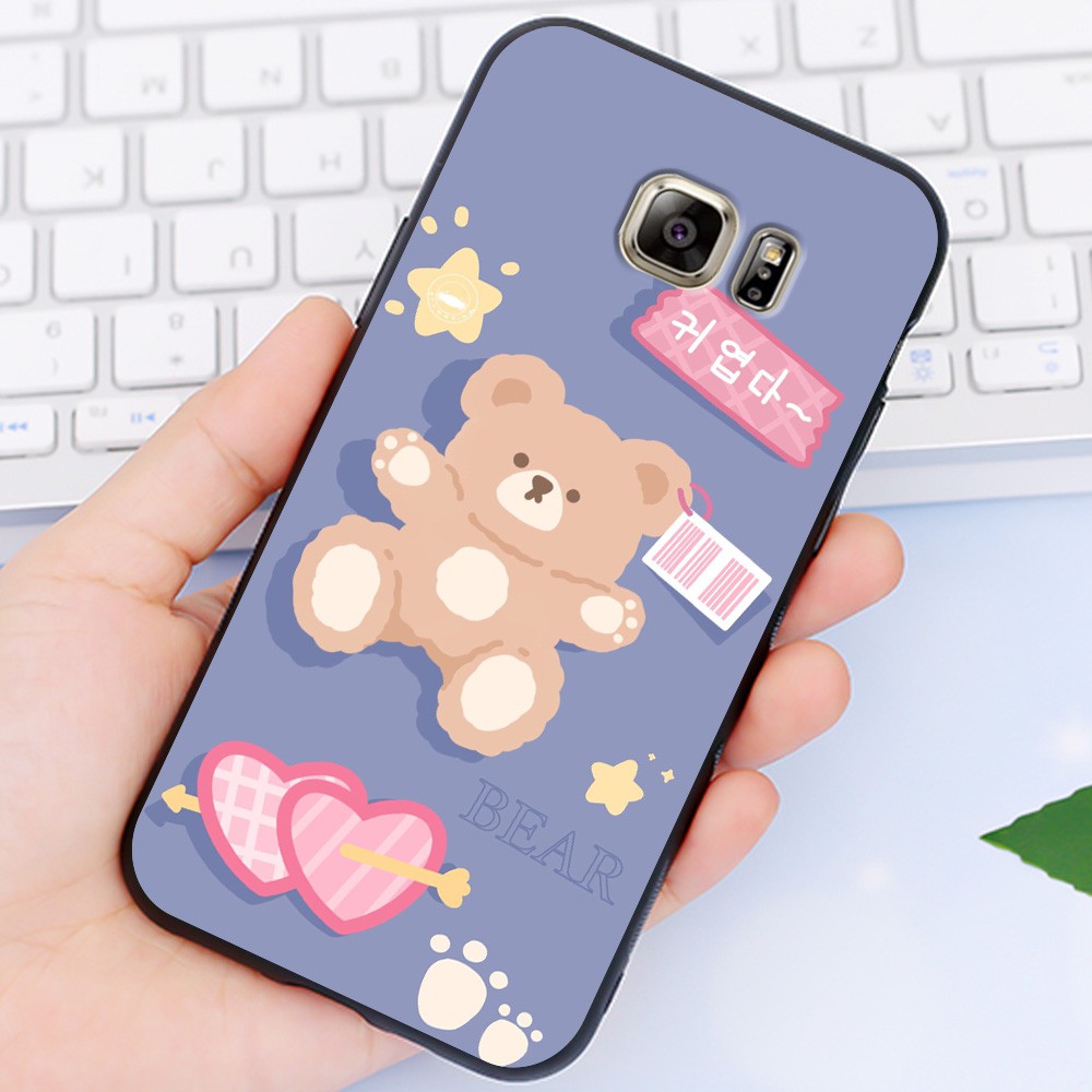 Ốp Samsung 😍 Ốp lưng Samsung Note 5 S6 S6 Edge S7 S7 Edge Cute Bear nhựa cao cấp viền silicon - Banana Store