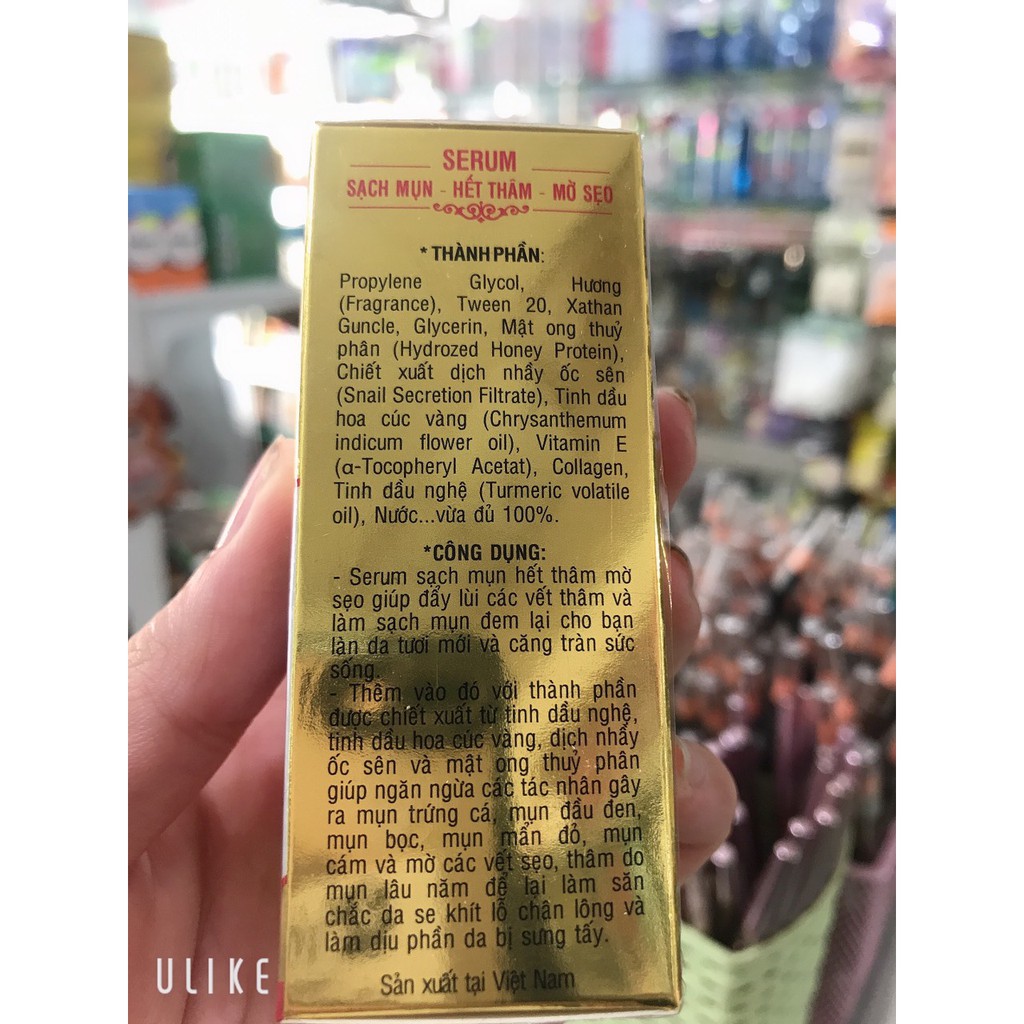 serum mụn -thâm-sẹo từ nghệ đỏ 10ml  [chuẩn hàng cty 100%]