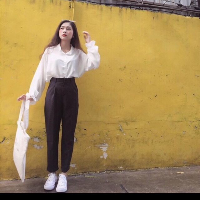 QUẦN TÂY TRƠN LƯNG CAO FORM DÀI ĐI HỌC ĐI LÀM