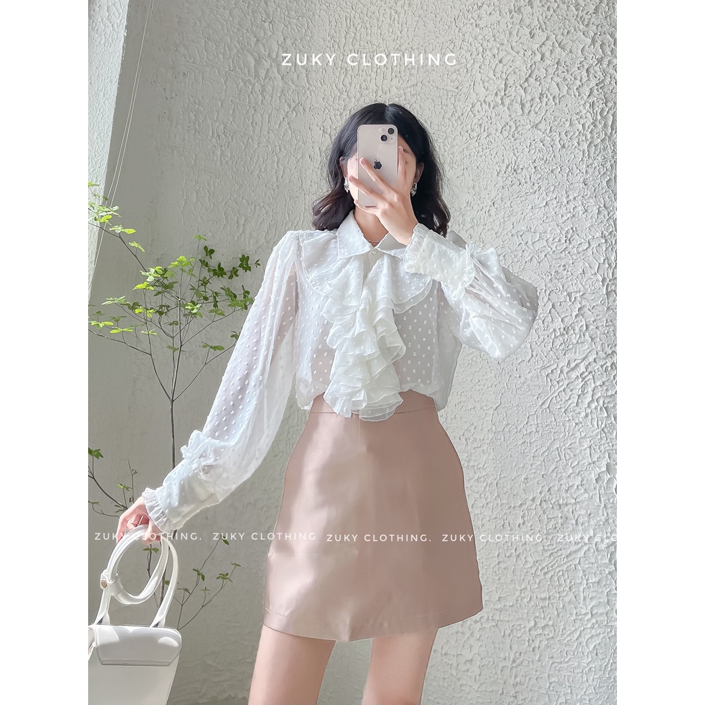 ZUKY ÁO somi bèo mĩ chân váy tapta phù hợp đi làm dạo phố