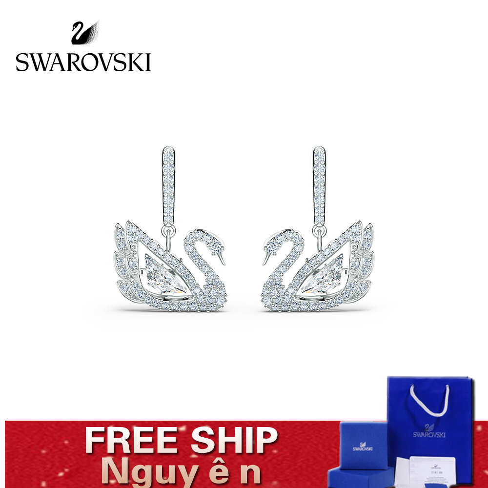 FREE SHIP Bông Tai Cá Tính Nữ Swarovski DANCING SWAN Phiên bản kỷ niệm 125 năm Earrings Crystal FASHION Trang sức trang sức đeo THỜI TRANG