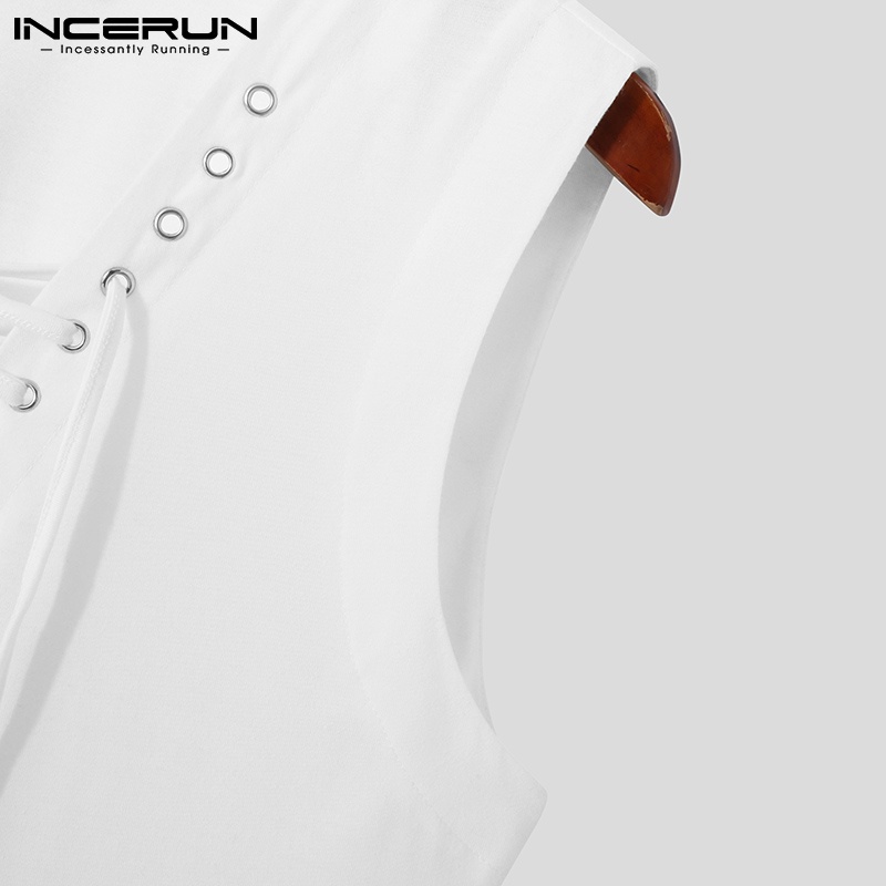 Áo thun ba lỗ INCERUN cổ chữ v thời trang sành điệu cho nam