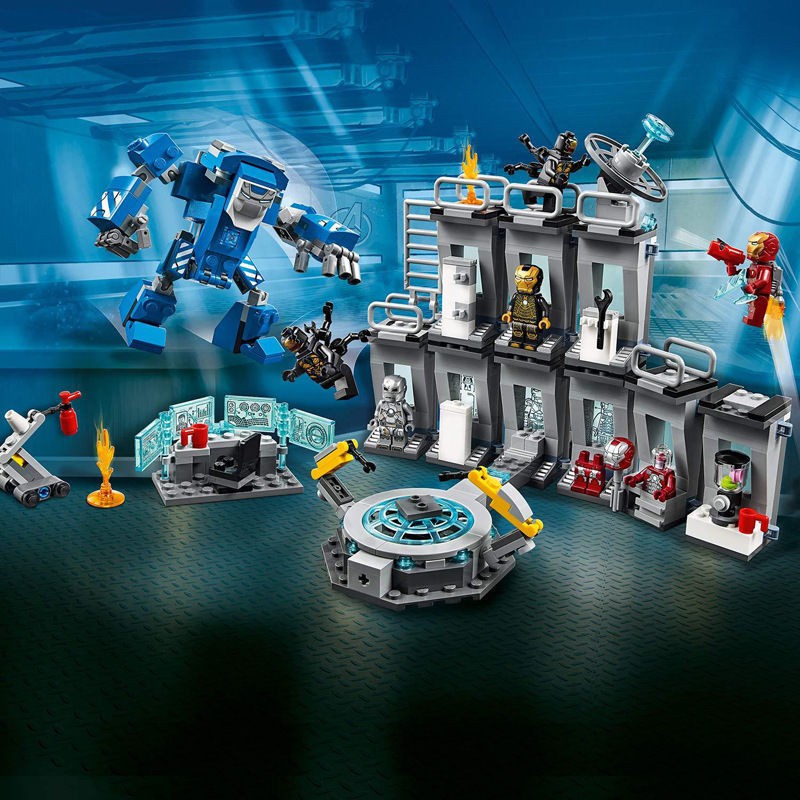 Mô Hình Lắp Ráp Lego Biệt Đội Siêu Anh Hùng Marvel Avengers 4 Iron Man Mech Showroom 76125