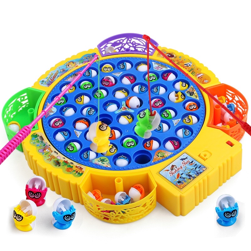 Bộ đồ chơi câu cá 45 con đĩa xoay có nhạc fishing - tặng kèm pin