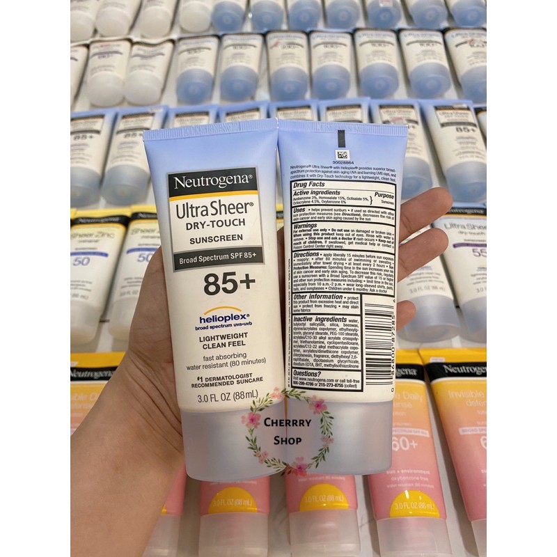 [Hàng USA]Kem chống nắng bảo vệ da toàn thân Neutrogena Ultra Sheer SPF 85+ (88ml)