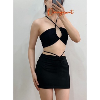 Set đầm body dây đan hông cá tính set2dm