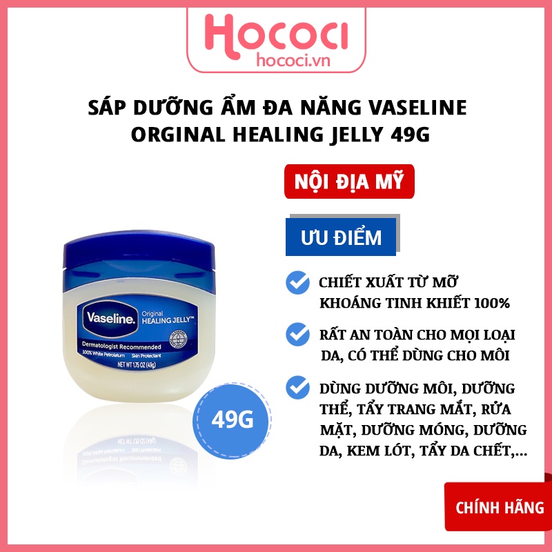 ✅[CHÍNH HÃNG] Sáp Dưỡng Ẩm Đa Năng Vaseline Orginal Healing Jelly 49g