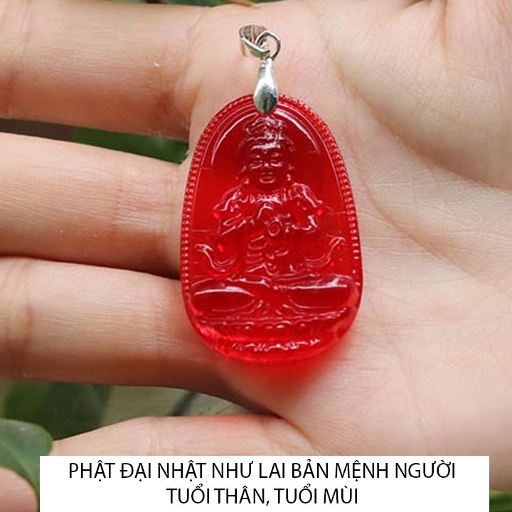 KÈM móc khuyên - Mặt phật bản mệnh người tuổi Thân, tuổi Mùi size nhỏ 3.7cm x 2.4cm - Phật Đại Nhật Như Lai