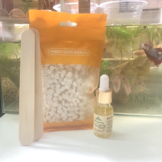Sáp wax cao cấp hương dừa 100gr + 10ml mỡ trăn nguyên chất + 2 que sáp