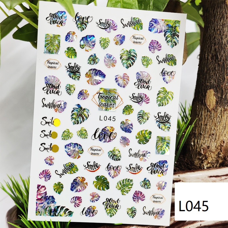 Miếng Dán Trang Trí Móng Tay 3D Hình Hoa Lá Mùa Xuân Hè