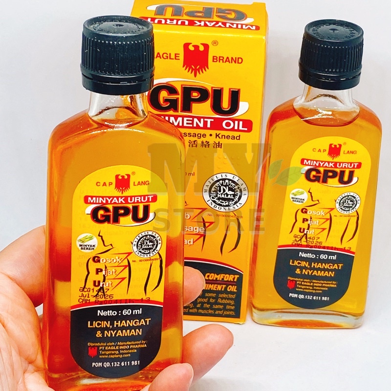 (Chính Hãng) Dầu Nóng Xoa Bóp Gừng GPU Indonexia 60ml