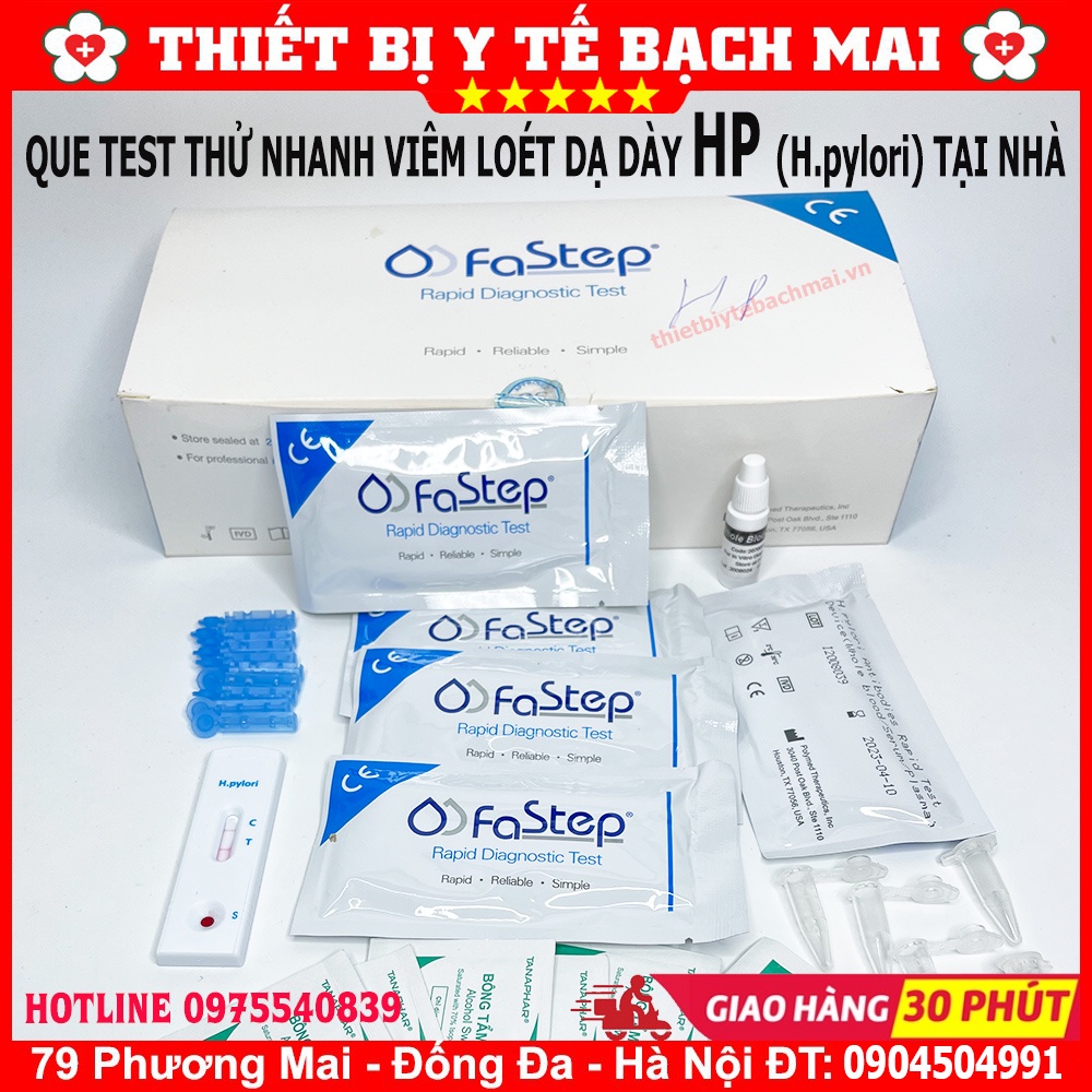 [DATE XA] QUE THỬ TEST THỬ VIRUS HP H. Pylori VIÊM LOÉT DẠ DÀY FASTEP TẠI NHÀ - MỸ