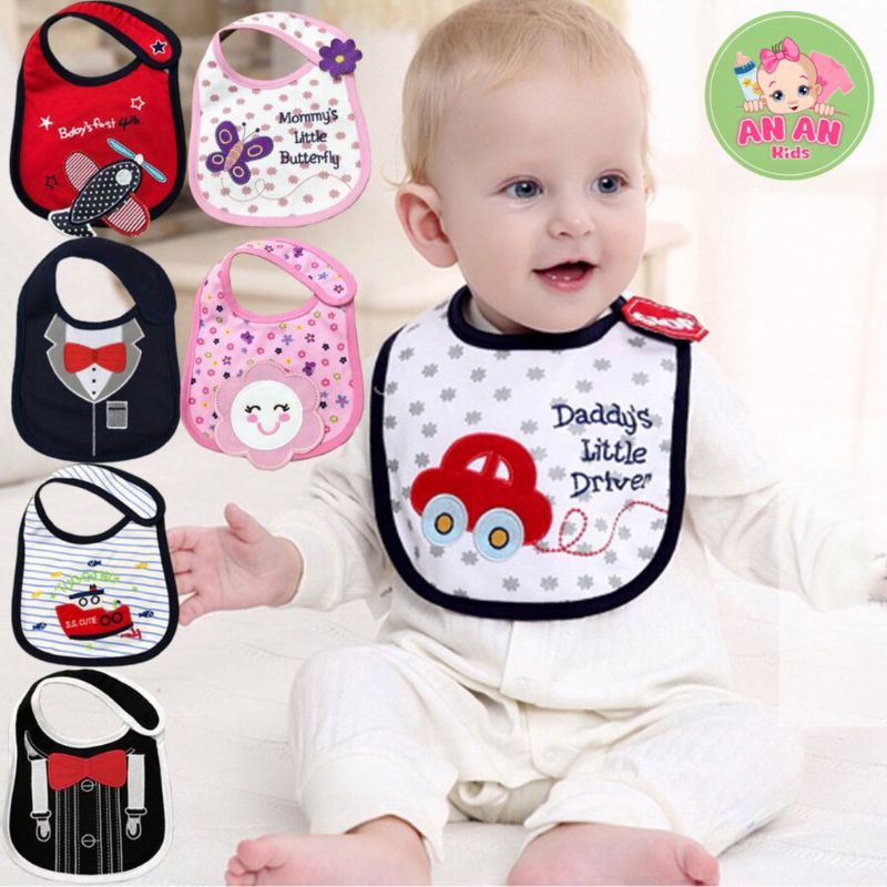 (Được chọn hình) Yếm Dán Ăn Dặm Chống Thấm Carter 3 Lớp Hình Thú Đáng Yêu Giữ Ấm Cổ Cho Bé