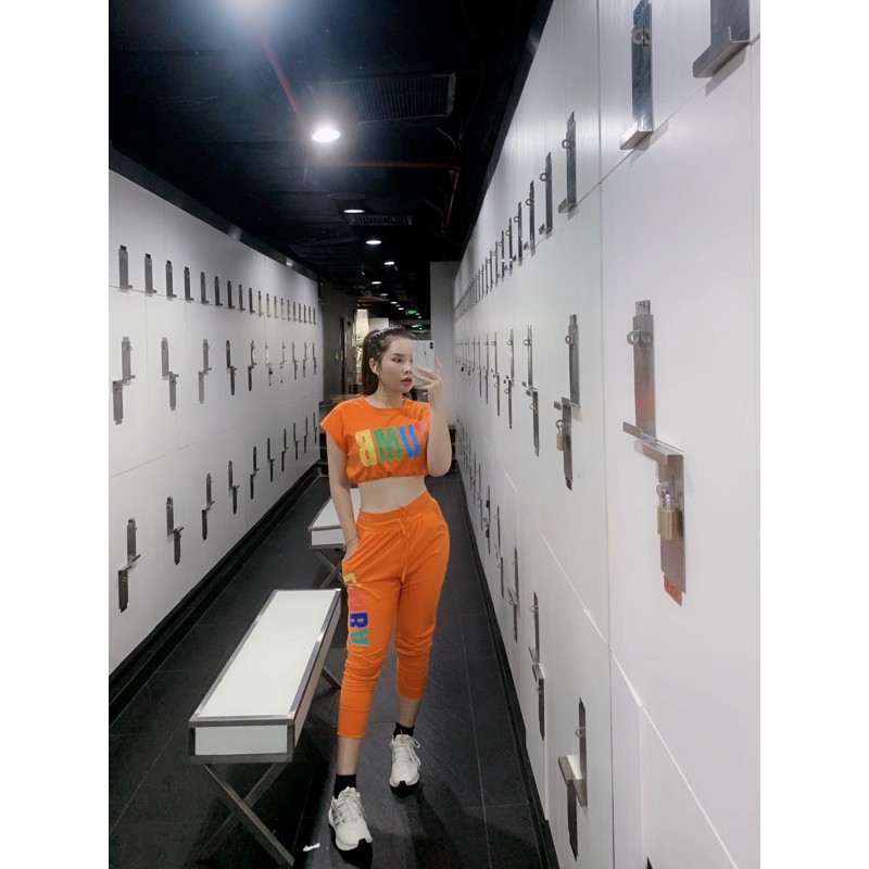 BỘ ZUMBA QUẦN DÀI KẾT HỢP ÁO CROPTOP RÚT DÂY CHỮ ZUMBA CỰC XINH CHO CÁC NÀNG[nhảy zumba,nhảy aerobic