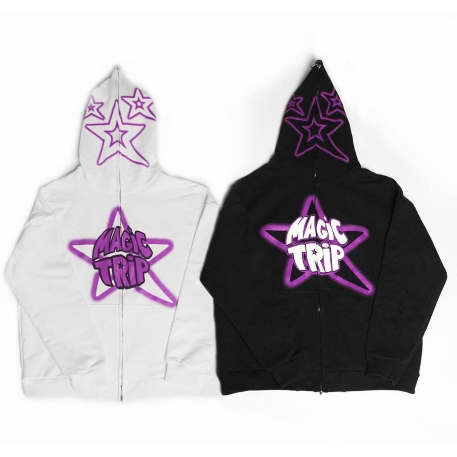 Áo khoác hoodie MMIOT Y2K tay dài có khóa kéo in họa tiết đầu lâu phong cách gothic Hàn Quốc thời trang thể thao