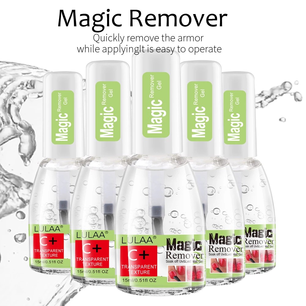 Magic Nail Gel Remover UV Gel tẩy sơn móng tay Tẩy dầu mỡ Chất lỏng Loại bỏ các công cụ làm móng tay có lớp dính 15ml