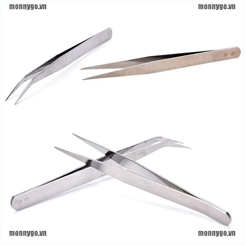 2 Nhíp Gắp Đầu Cong / Thẳng Bằng Thép Không Gỉ