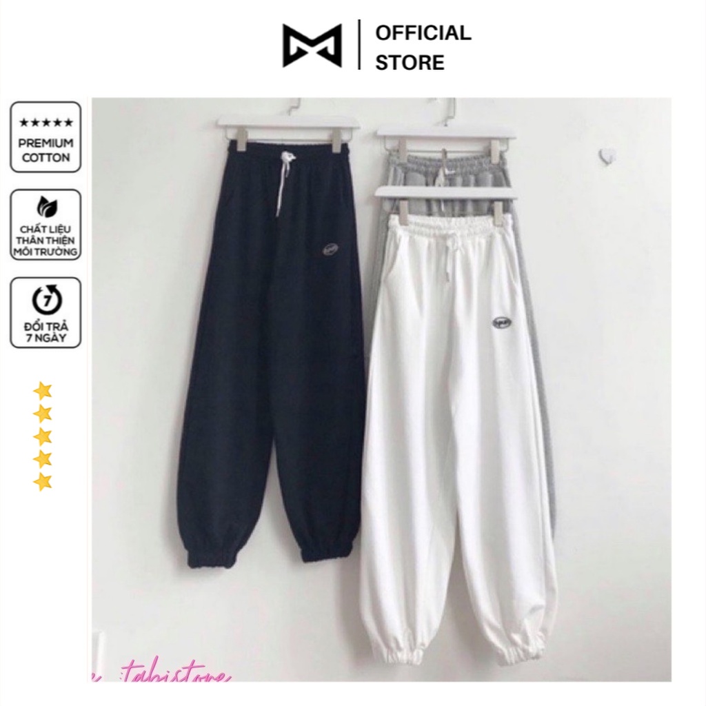 Quần jogger unisex ống chun Spun - Dưới 55kg