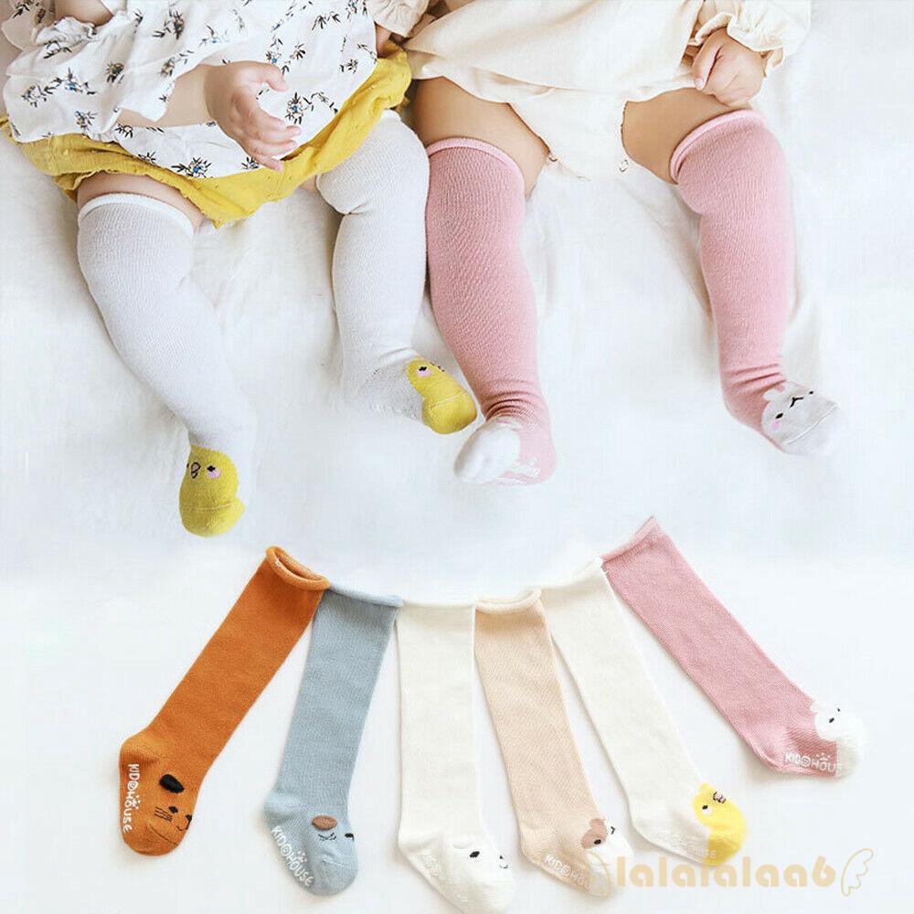 Đôi vớ cotton dài qua gối mềm mại dễ thương dành cho bé 0-3 tuổi