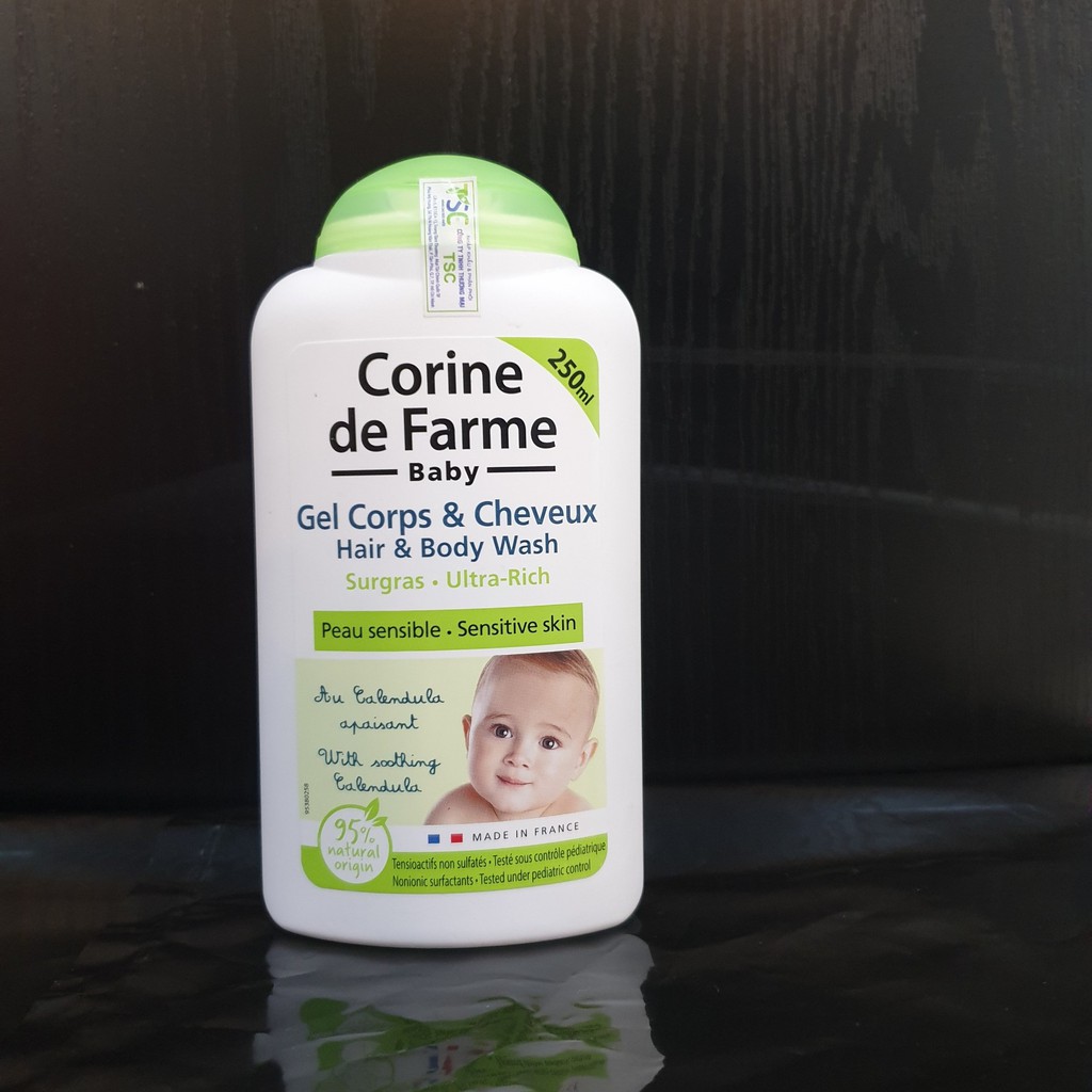 Gel tắm gội cho bé Corine De Farme Hair &amp; Body Wash