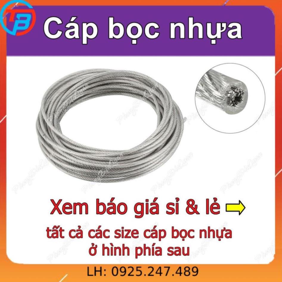 Cáp bọc nhựa (cáp thép bọc nhựa) bán lẻ từng mét THAIBINHVINA