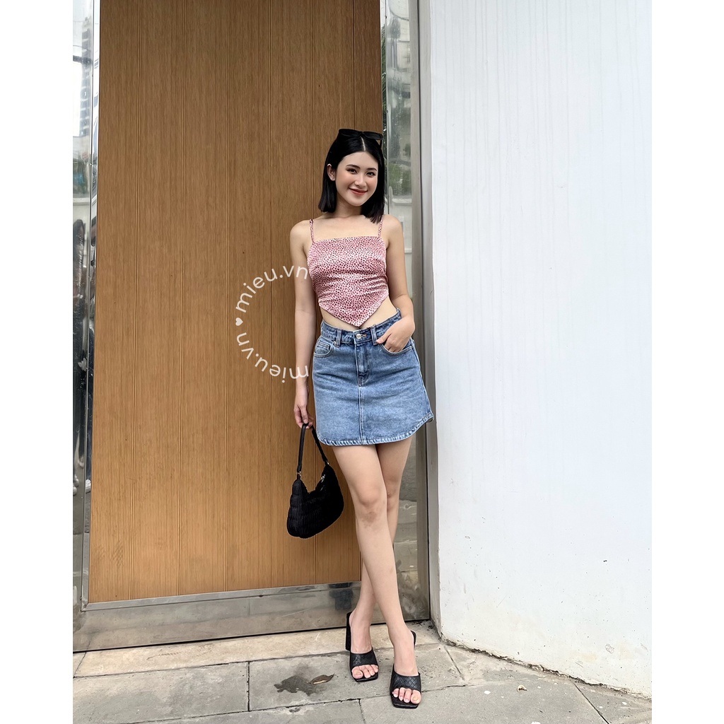 Chân váy jeans basic 2 lớp, ôm dáng hack chân MIEU - JAU05