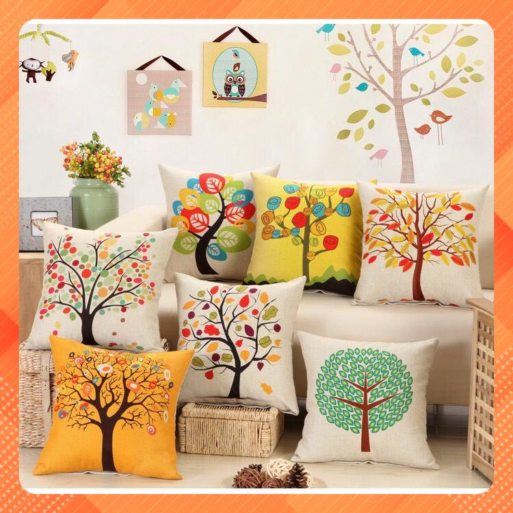 Vỏ gối tựa lưng, sofa trang trí nhà cửa, văn phòng, cửa hàng mẫu cây M59