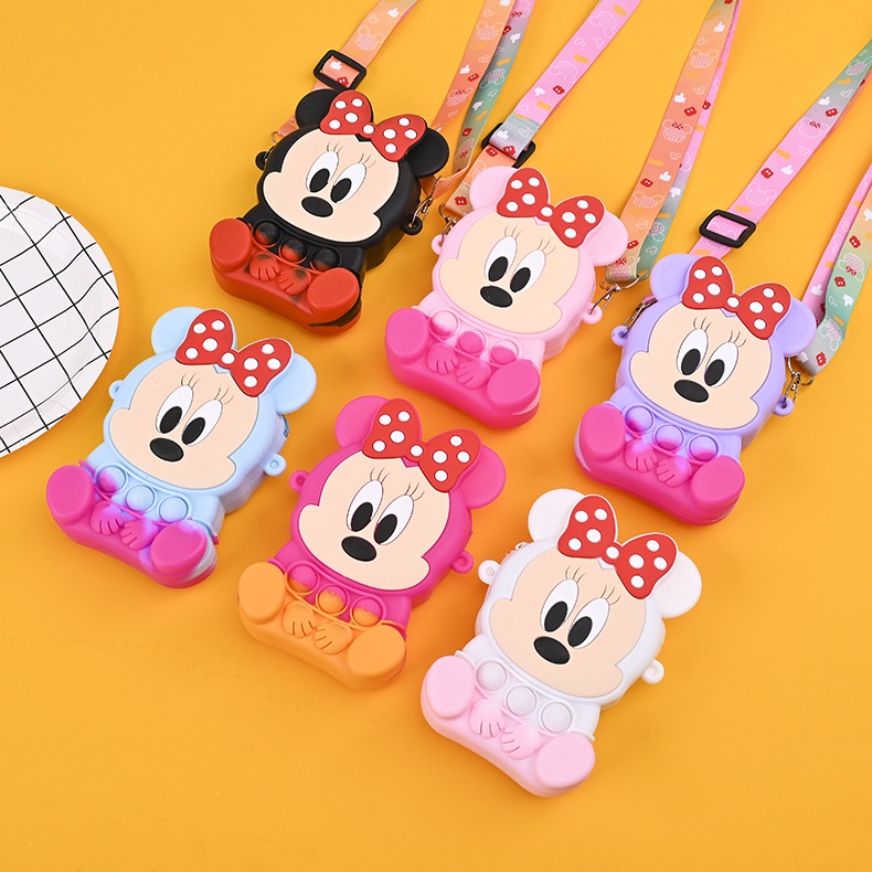 Túi Đeo Chéo Vai Đựng Tiền Xu Hình Chuột Mickey Dễ Thương Cho Bé