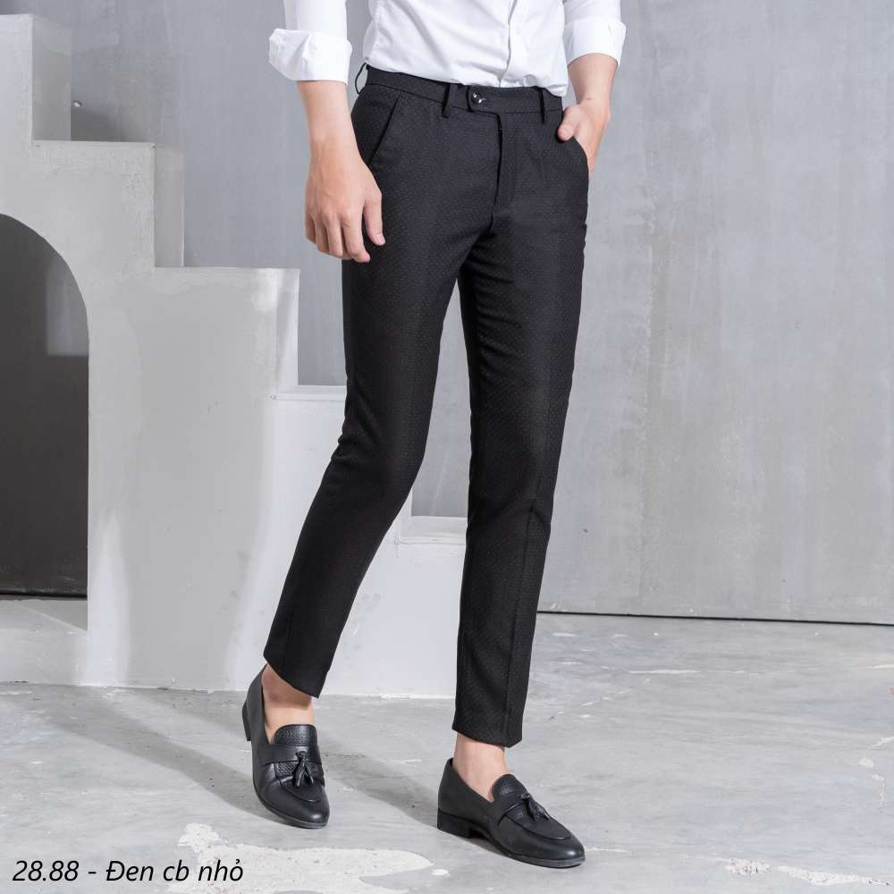 Quần âu nam họa tiết chấm bi vải chéo 79 slim-fit Edana Menswear, chống nhăn, chống xù ,dành người cân nặng 45 -78kg