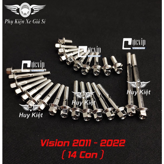 Bộ Ốc Lốc Máy Salaya PHAY THÁI Inox 304 Cho Vision 2011 - 2022 (14 Con) MS5219