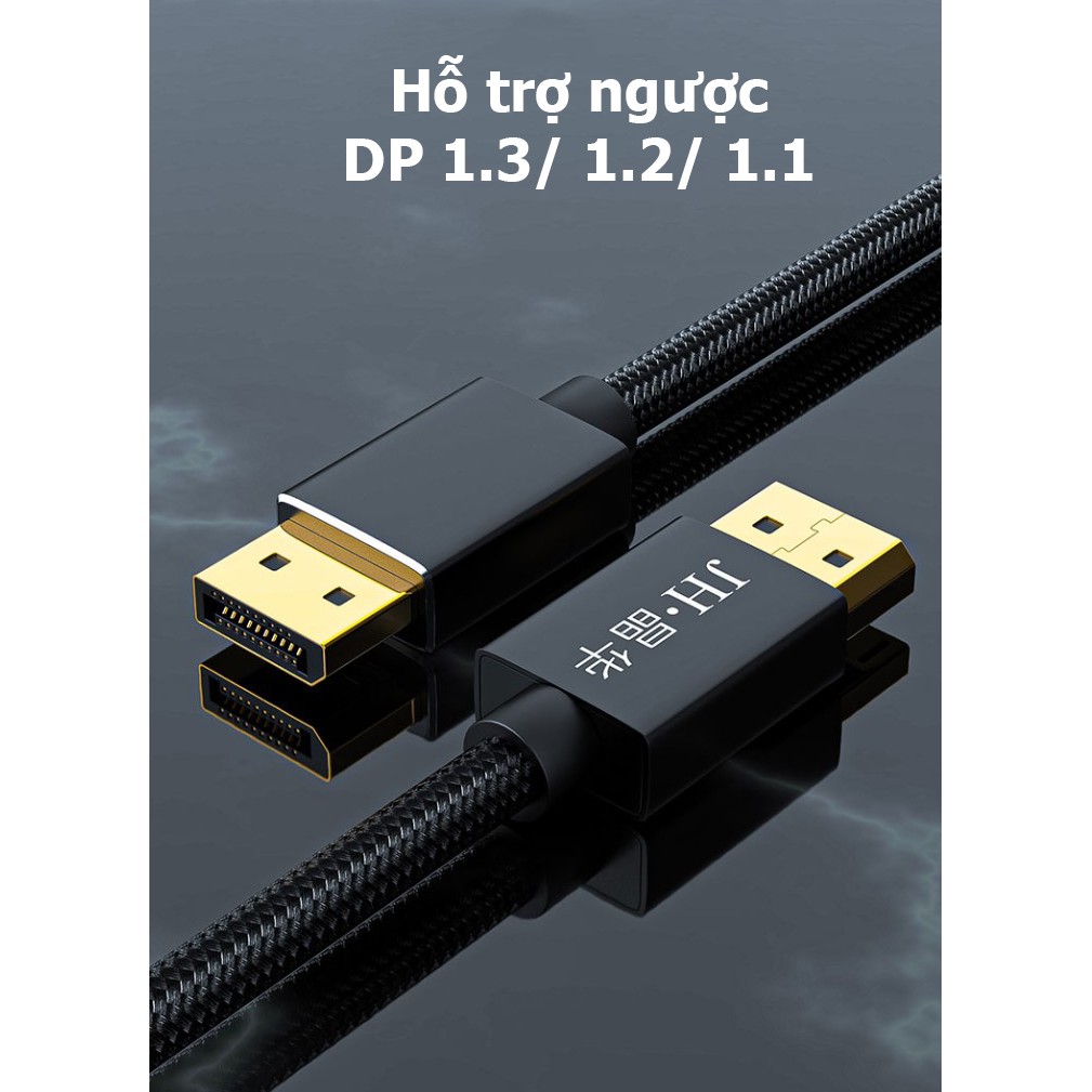 [Mã ELHACE giảm 4% đơn 300K] Cáp Displayport 1.4 hỗ trợ 8K 60hz/ 4k 144hz - Jinghua H502G