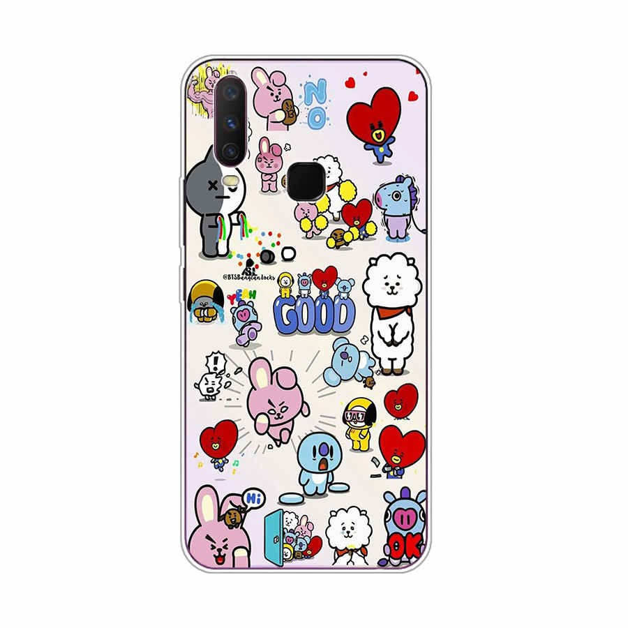 Ốp lưng silicone TPU hình BT21 BTS mềm cho Vivo y20 y12 y15 2020 y83 y95 y11 2019