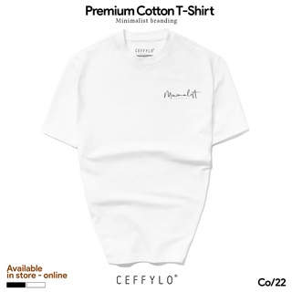 Áo Phông Ngực In Chữ Minimalist Màu Trắng, Chất Liệu Cotton Co Giãn 4 Chiều, Thoáng Khí - CEFFYLO