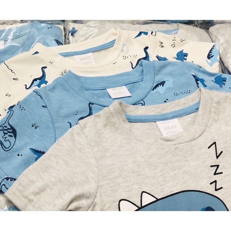 Set 3 bộ short cotton khủng long bé trai