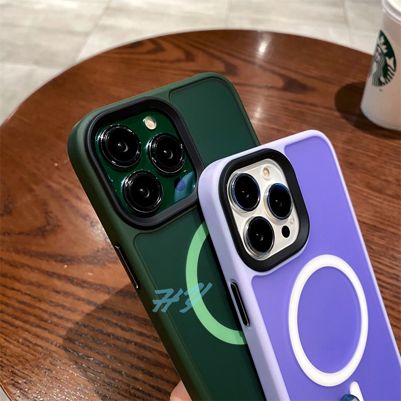 Ốp Điện Thoại Cứng Màu Xanh Lá Nhám Chống Sốc Cho iPhone 11 12 13 Pro Max