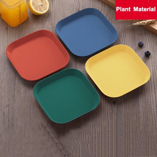 Đĩa đựng thức ăn bằng lúa mạch 15cm | Đĩa ăn màu sắc tươi sáng | Đĩa xương | Đĩa ăn nhẹ vuông | Tấm nhựa