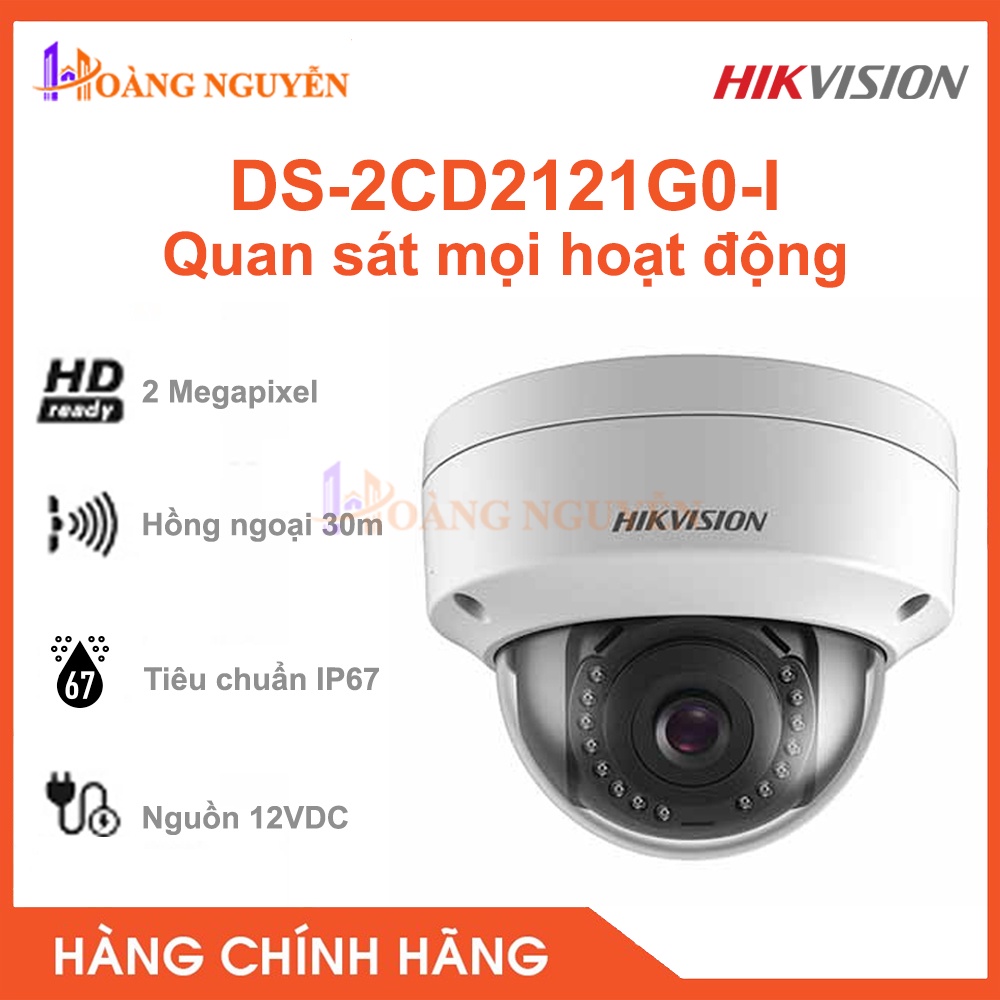 [NHÀ PHÂN PHỐI] Camera IP HikVision DS-2CD2121G0-I 2MP - Hồng Ngoại 30m, Hỗ Trợ Dịch Vụ HIK-Connect Cloud