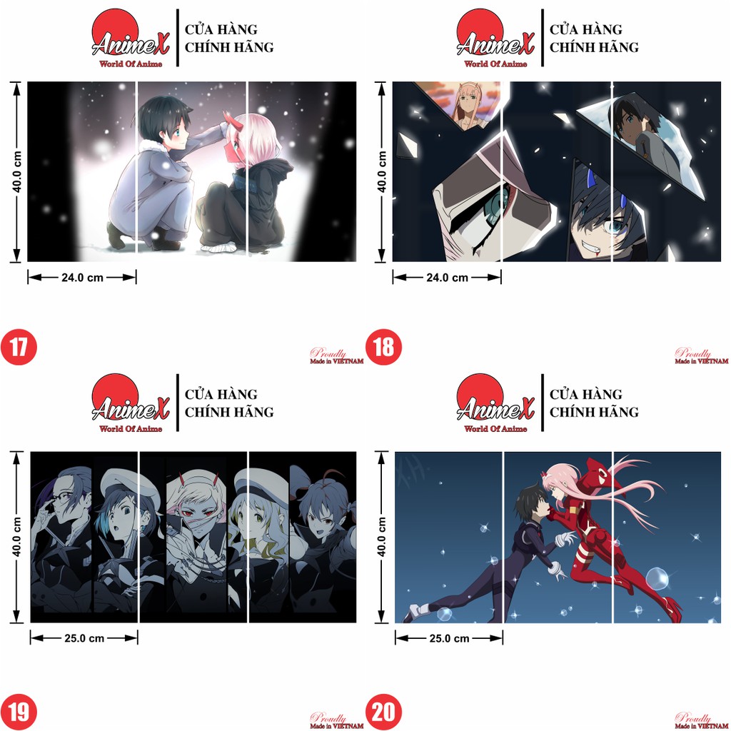 Combo 2 Tấm Poster Áp Phích A3 Anime Darling in the FranXX - Chiến Trận Người Máy - DarliFra - DariFura - By AnimeX