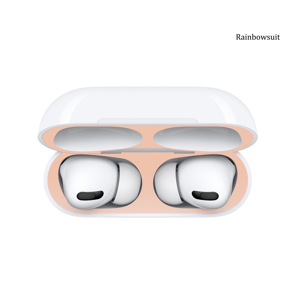 2 Miếng dán kim loại chống bụi bảo vệ hộp sạc tai nghe Apples Air-Pods Pro
