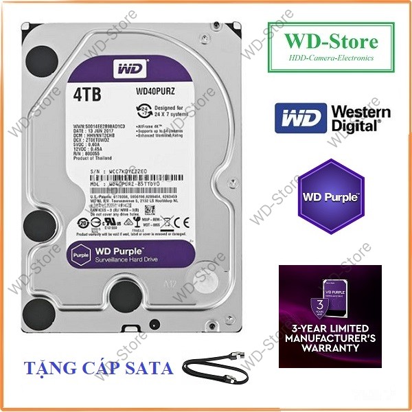 Ổ cứng WD Purple 4TB chuyên dùng Camera