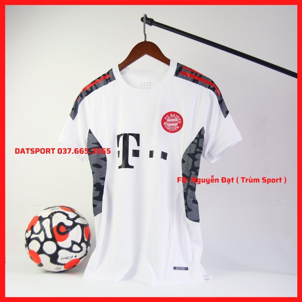 Bộ Áo Đấu Bayern 2022⚡RẺ VÔ ĐỊCH⚡ Bộ Quần Áo Bóng Đá CLB Bayern Training Trắng 2022 Cao Cấp Vải gai thái thoáng mát