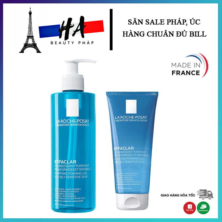 Sữa Rửa Mặt La Roche Posay 400ml Cho Da Dầu Mụn, Nhạy Cảm Effaclar Purifying Foaming Gel (Đủ Size - Đủ Bill)