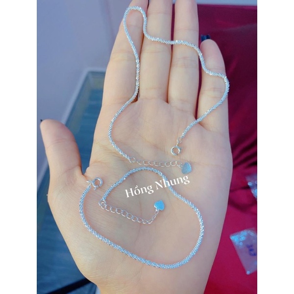 Lắc chân xù kim xa - Bạc ý 925 HNJ