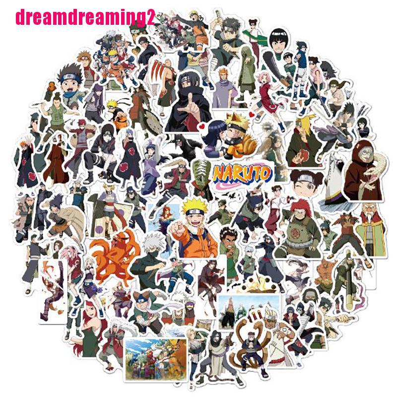 Bộ 100 Miếng Dán Chống Thấm Nước Hình Naruto