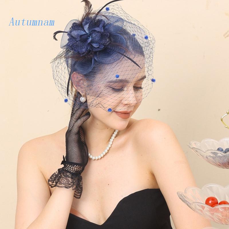 Cài Tóc Hình Vương Miện Đính Lông Vũ Hóa Trang Halloween Cho Nữ