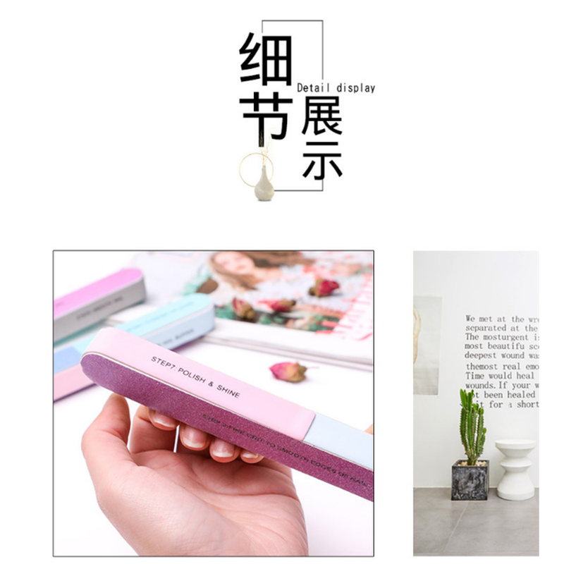 Cây dũa móng sáu mặt in hai mặt dùng để đánh bóng móng tiện dụng