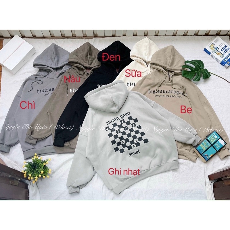 Hoodi bàn cờ chất nỉ bông Qc loại 1 over Size | BigBuy360 - bigbuy360.vn